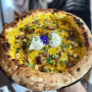 Pizza de mozzarella de bufala